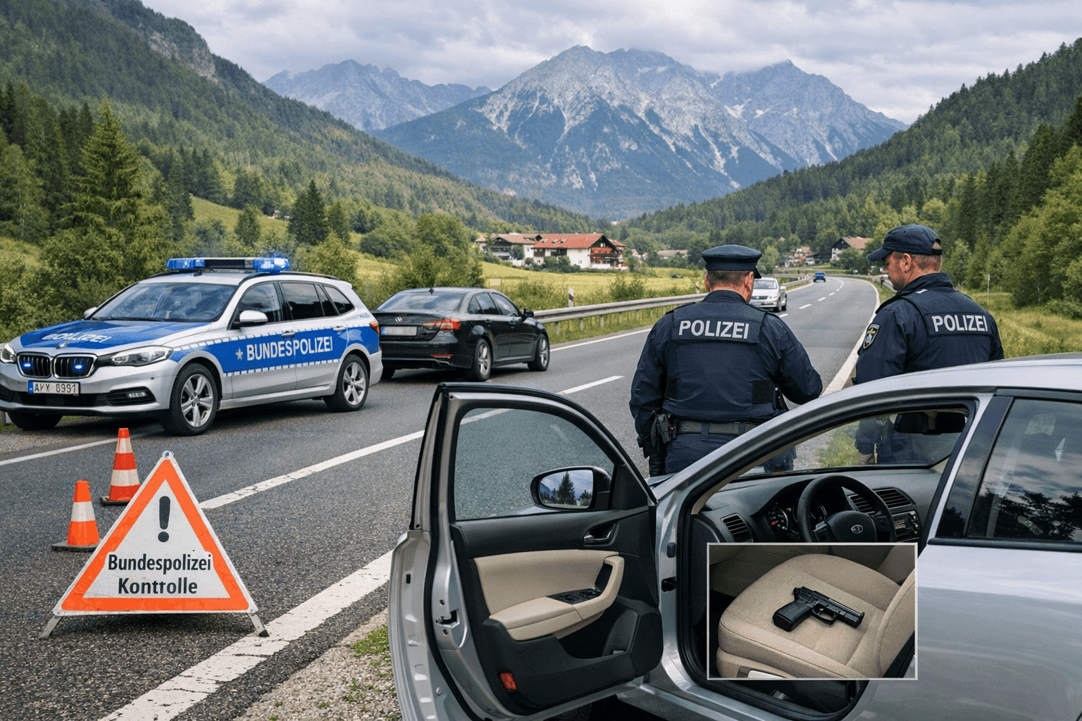 Geladene Pistole bei Kontrolle auf der B2 entdeckt